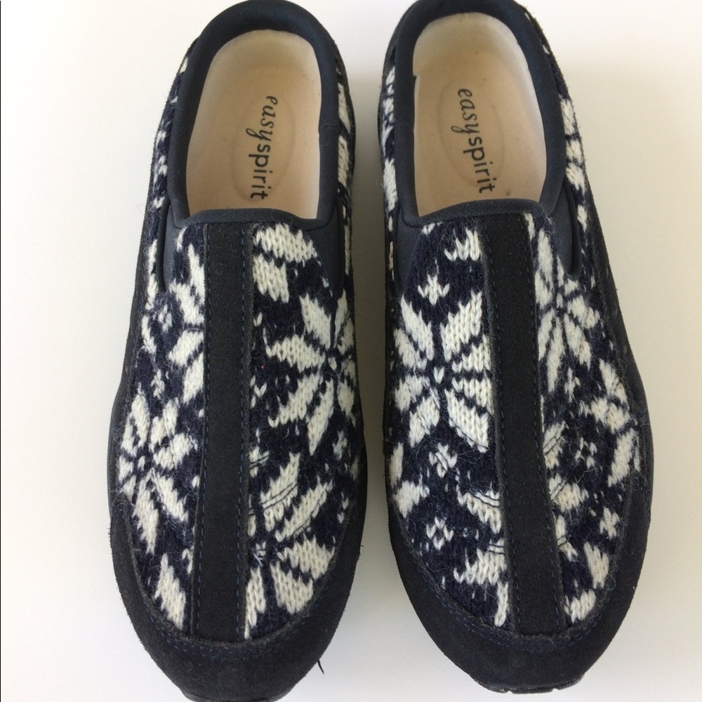 Easy Spirit black suede and sweater mule/clog